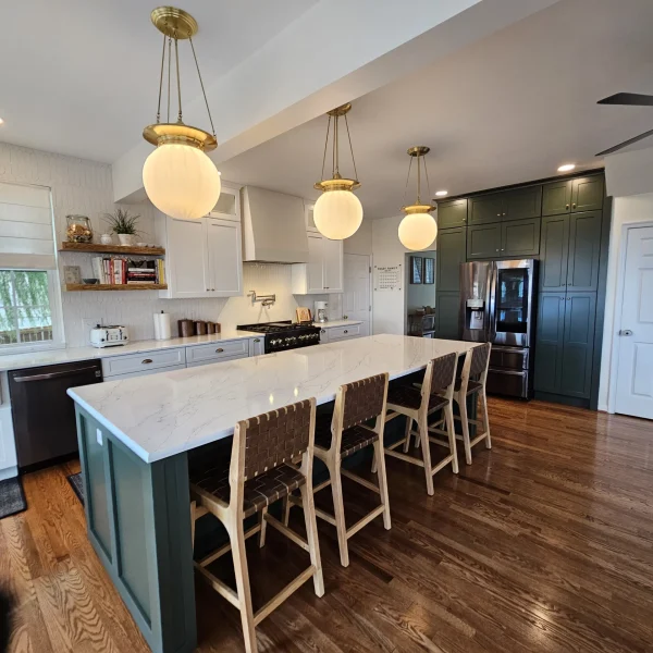 Green Kitchen - wide angle shot