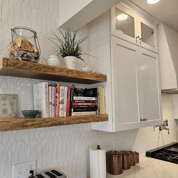 Green Kitchen - open shelving detail